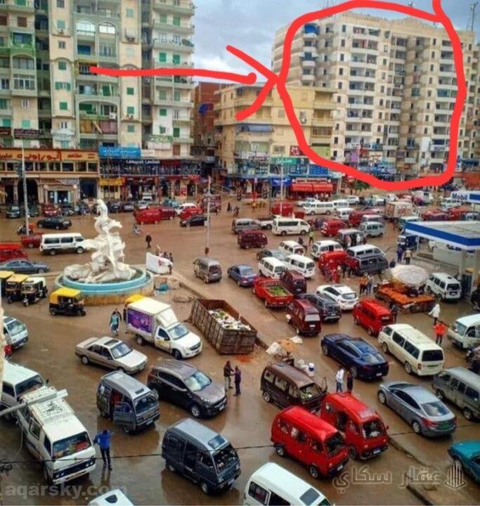 شقة للبيع فوق اسواق فتح الله العجمي الهانوفيل الاسكندرية على الرئيسي