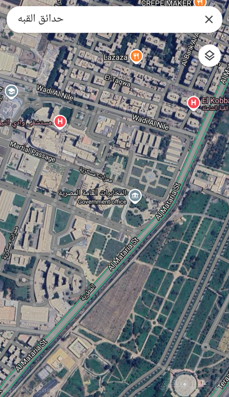 جراج فى عماره سكنيه فى منطقة راقيه حدائق القبه تقسيم رئاسة الجمهورية